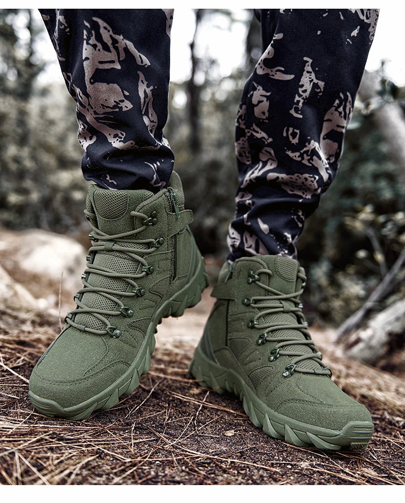 Upgraded Tactics Combat Training Boots Male Outdoors Camping Anti-wear Rapid Response Hiking Shoes Fishing Hunting Sneakers Men