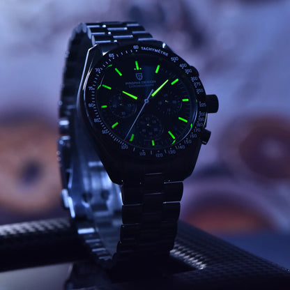 PAGANI DESIGN New AR Sapphire Quartz luxury men's watches 500 vitometer Circle Sport M 100 waterproof chronograph 316L all-steel Japan Movt Luminous man Watch