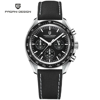 Montre pour homme PAGANI DESIGN (nouveau modèle V5 PD1701) – Chronographe sportif de type « Speed » à quartz, verre saphir avec traitement antireflet, étanche jusqu'à 100 mètres.