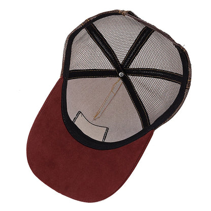 Unisex Mesh Cap Lion Pattern Patch Design Suede Hat Women And Men Summer Animal Baseball Cap Fashion Trucker Hat