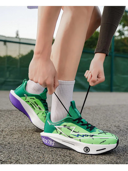 Running Shoes with Carbon Plate for Men, Marathon Sports Specialty, Breathable, Lightweight, Comfortable Athletic Outdoor Sneakers for Women