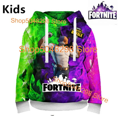 Hot Game Fortnite Hero Print Sweatshirt für Jungen und Mädchen, 3D-Kleidung, lässiger Kinder-Hoodie, für Kinder, Erwachsene, Herren und Damen, Frühlings- und Herbst-Pullover