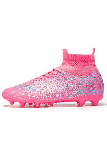 AG/FG Athletic Soccer Cleats PU Fabric Comfort Upper TPU Anti-Slip Long Studs Sole Reliable Quality Adult Kids Training Shoes