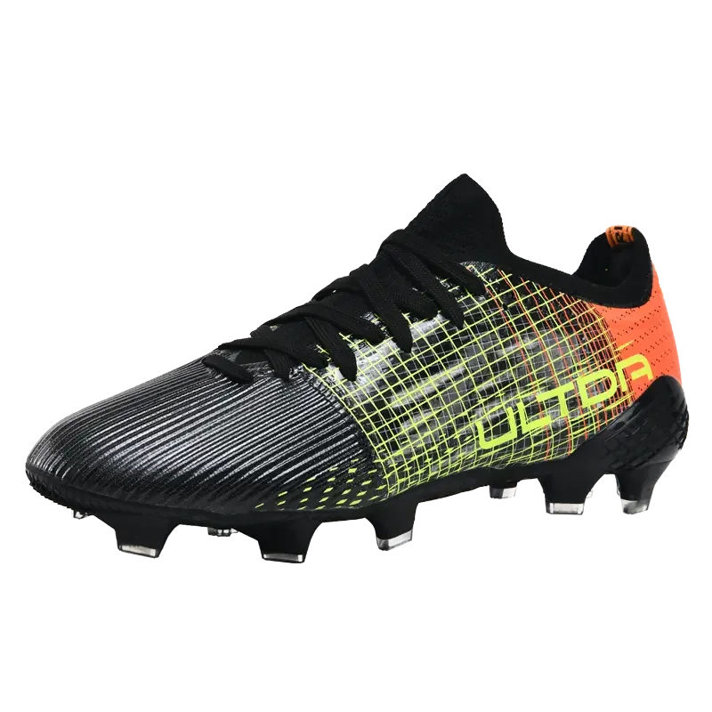 Chaussures de football toutes saisons anti-usure avec doublure respirante, amorti antichoc, semelle à crampons stable, unisexe, pour le football en extérieur