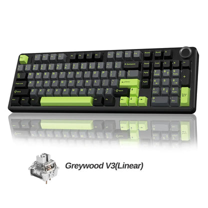 AULA F99PRO Wireless Gaming Keyboard Gasket Structure Compatible with 3/5 Pins Hot-swap Mechanical Keyboard with Media Knob