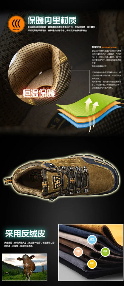 Herren-Wanderschuhe aus Veloursleder, Outdoor-Trail-Trekking-Sneaker, rutschfeste, atmungsaktive Kletterschuhe für Herren, Bergsportschuhe