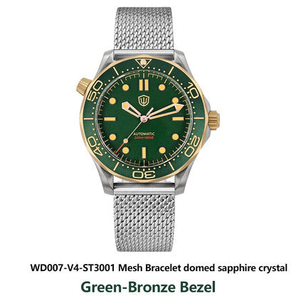 Watchdives WD007 V4 Titanium NTTD Dive Watch PT5000 Automatic Movement Sapphire Super Luminous Domed Crystal 42mm Men Watches