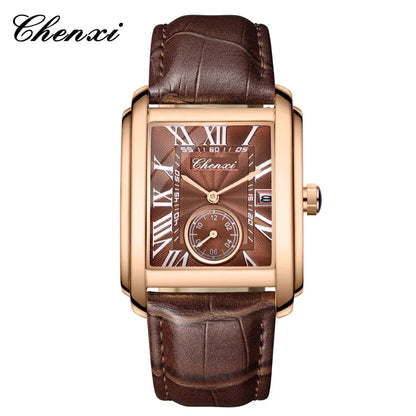 CHENXI 8216 Hot Selling Top Brand Business Men's Watch Quartz Military Calendar Waterproof Men's Leather Strap Elegant Clock