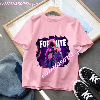 Fortnites Series Summer Child Clothing Hot Game Boys Girls T-Shirt Cartoon Print Kids Short Sleeve Tops Funny Birthday Gifts