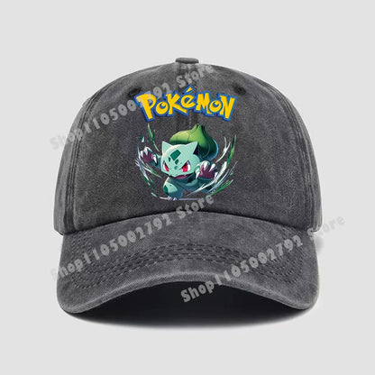 Pokémonové bejzbalové čiapky Pikachu Kawaii Anime postavičky Slnečné klobúky Letné vonkajšie detské a rodičovské slnečné klobúky Trendové čiapky s kačacím jazýčkom Darček