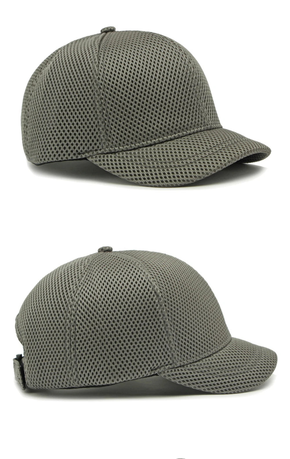 HT4828 5 cm Baseballkappe mit kurzer Krempe für Herren, 6-Panel-Baseballkappe, atmungsaktive Mesh-Trucker-Cap, Herren und Damen, einfarbig, schlichte Snapback-Cap