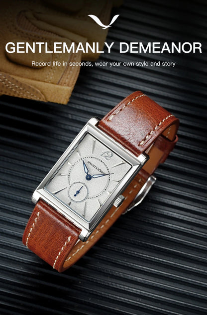 Specht & Söhne 2025 New fashion Square Watch For Men Chronograph Sports Watches Stainless Steel Sapphire Crystal 50M Waterproof