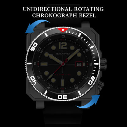 Reloj de buceo automático para hombre FeelNever 8215 con movimiento automático, superluminoso, acero 316, cristal de zafiro, reloj mecánico deportivo masculino