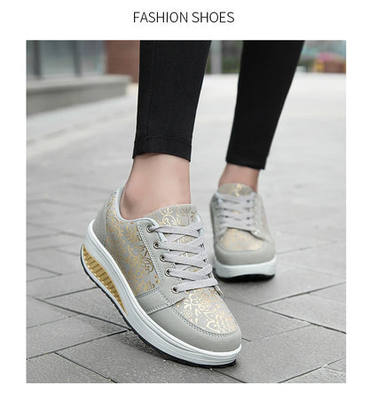Damen-Leder-Sneaker, lässig, modisch und bequem – Plateau-Walking-Schuhe, Keilabsatz-Mokassins, atmungsaktive Loafer, Damenschuhe