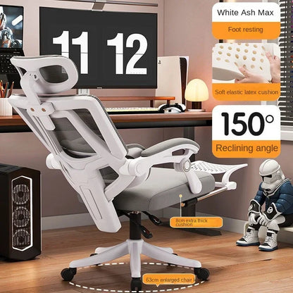 Ergonomska uredska stolica od mrežastog materijala s lumbalnom potporom, računalna stolica s visokim naslonom za odrasle, udobna radna stolica za duge sate