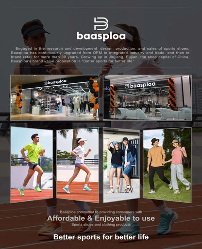 Baasploa Men Hiking Sneakers Outdoor Fashion Lightweight Breathable Shoes Male Casual Anti-Skid Wear-Resistant Climbing Shoes