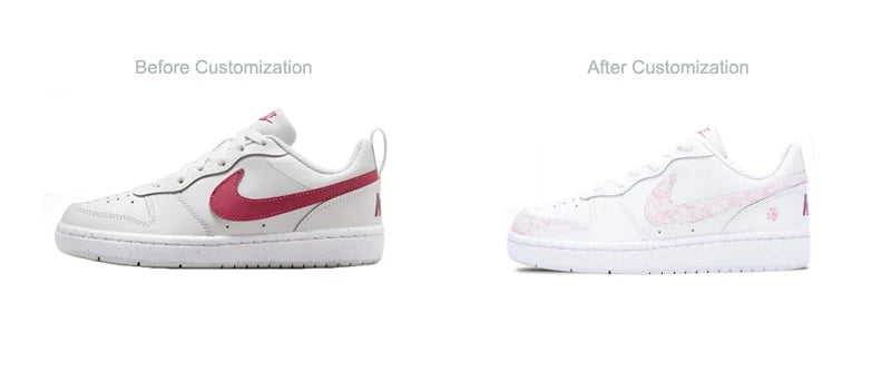 Custom Sneakers Nike Court Borough Low Vanilla Cream Cute Aesthetic Sweet Girlish Style Fashion Versatile Low-Top for Women