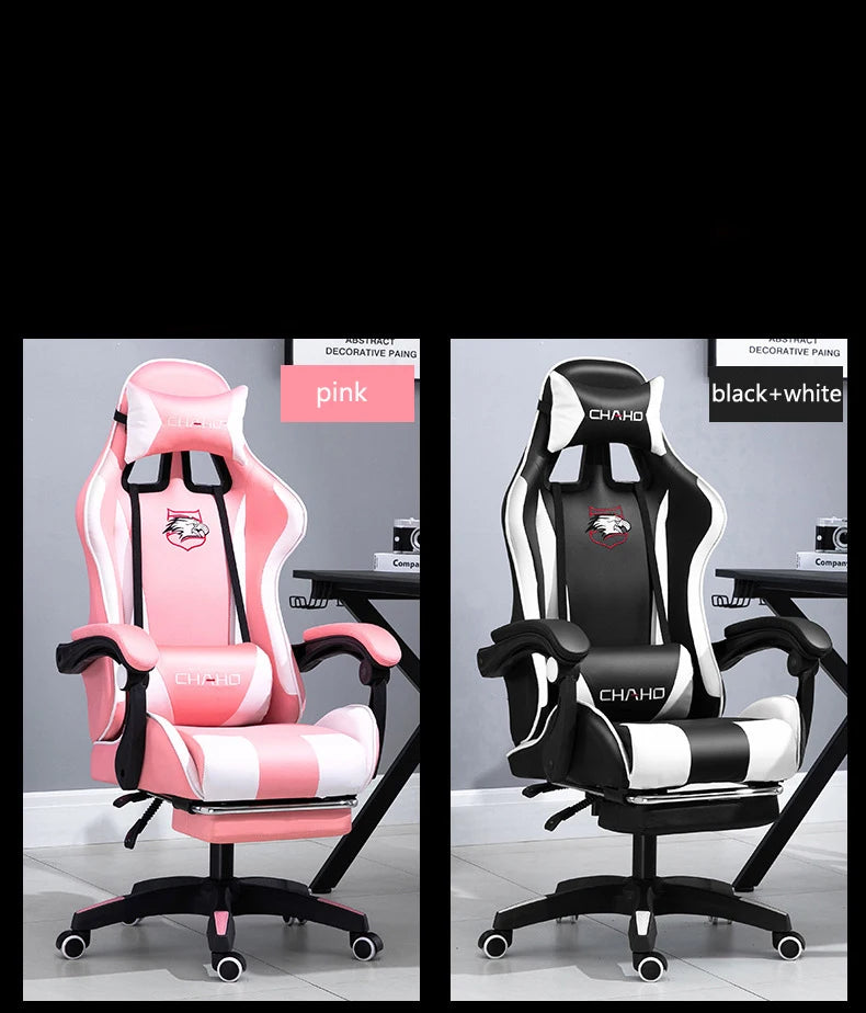 2025 New Computer Chair Green Gaming Chair PU Leather Office Swivel Chair Lift Bedroom Furniture Fashion Sillas Gamer Chair