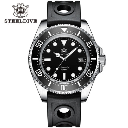 SD1964 STEELDIVE 1000M Waterproof 45.4MM Big Water Ghost Watch For Men Super BGW9 Blue Luminous Dive Watch with Valve