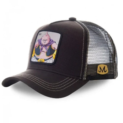 Casquette Dragon Ball Son Goku pour l'été : casquette de voyage à visière, pour homme, brodée, style hip-hop, visière pare-soleil, casquette trucker ajustable en maille