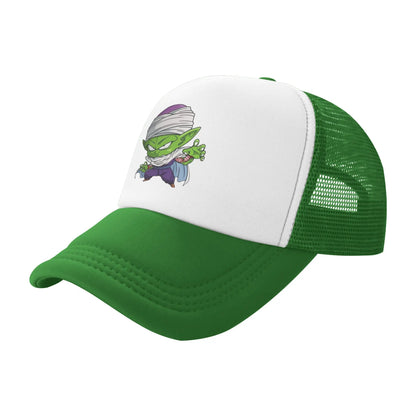 Dragon Ball  Kid Buu Trucker Cap Unisex  Hats Sun Caps Trucker Cap Adjustable Polyester Mesh Baseball Cap Summer