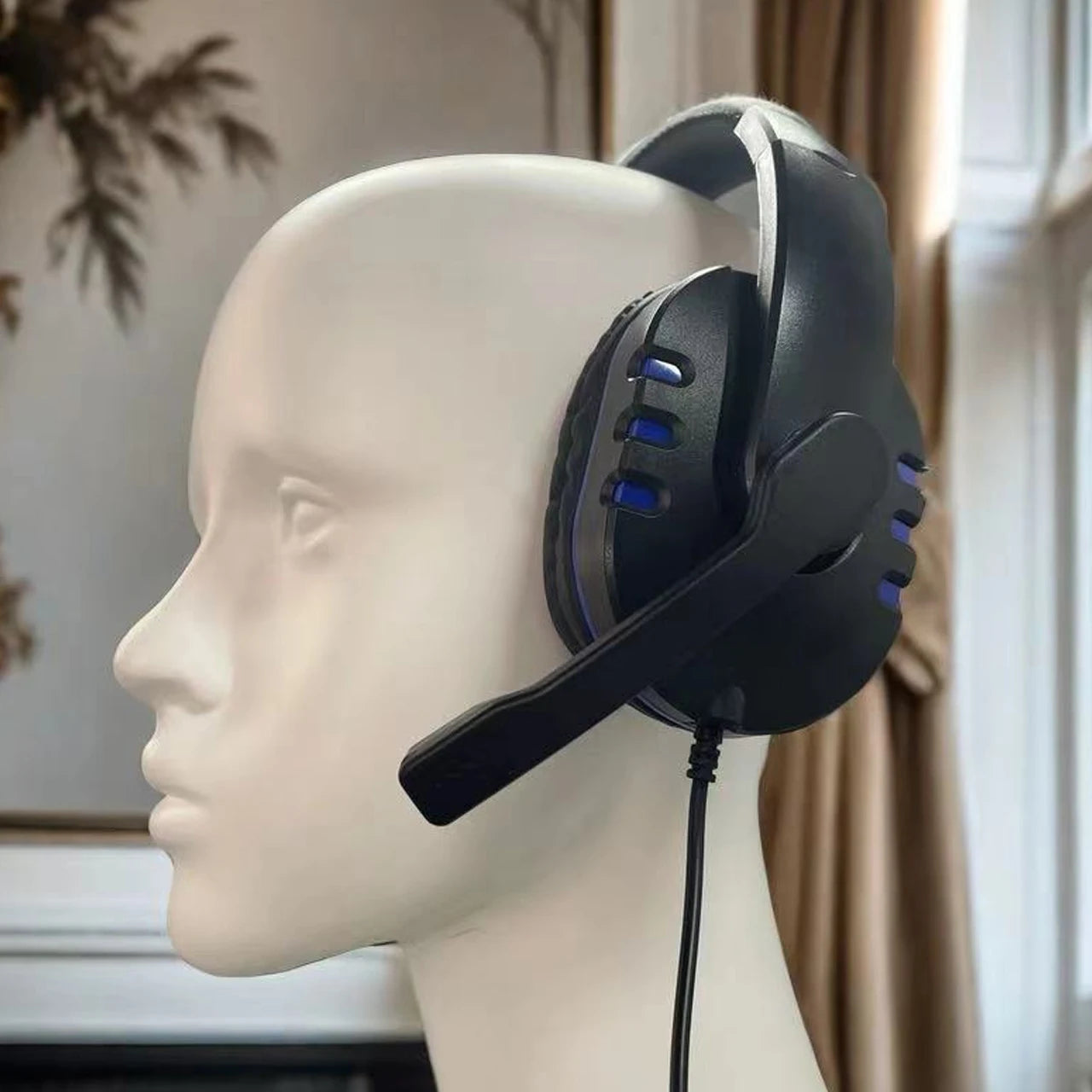 Cuffie cablate 7260 con microfono – Headset gaming e lavoro per PS4 PS5 Xbox One, studio e riunioni, auricolari con jack 3.5mm