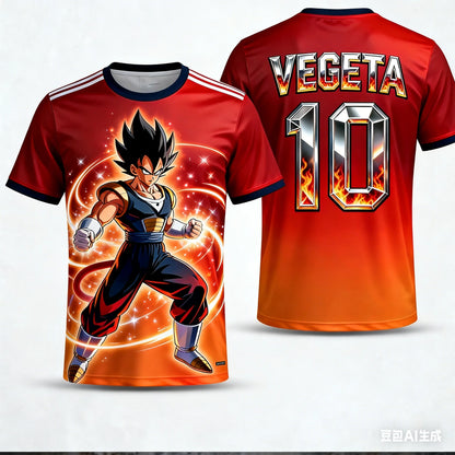 026 Summer Dragon Ball  T-Shirt Oversized Vegeta Super Saiyan 3D Print Gym Streetwear Breathable Unisex Tee for Adults Kids