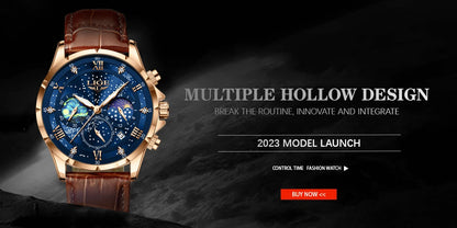 New LIGE Watches Mens Top Brand Luxury Casual Leather Quartz Men's Watch Business Clock Male Sports Waterproof Date Chronograph