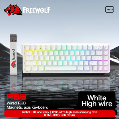 Tastiera da gaming magnetica ATTACK SHARK X68HE X68PRO HE e FREEWOLF F68 cablata F68Pro wireless per pro gaming 0.01mm Rapid Trigg