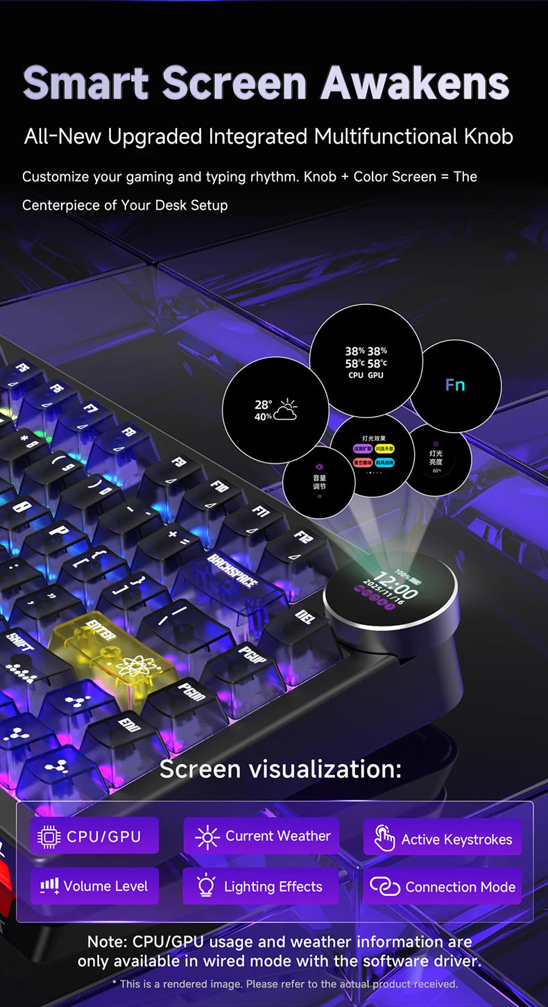 AJAZZ AK820 V2 / AK820 V2 Pro Gaming Mechanical Keyboard 75% ABS 82 Keys 10000mAh Wireless Tri-mode Gamer Keyboard for Laptop PC