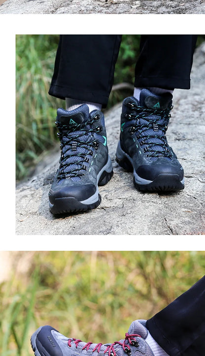 HUMTTO Sapatilhas de Caminhada Impermeáveis para Homem, Botas de Caça Táticas de Deserto, Botas de Trekking pelo Tornozelo para Homem e Mulher, Quentes em Couro