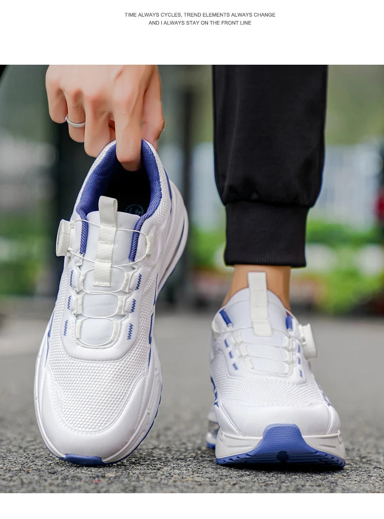 Sapatilhas de corrida para homem primavera e verão — calçado outdoor para caminhada, sapatilhas de trail resistentes ao desgaste com fecho BOA, respiráveis, estilo desportivo e casual