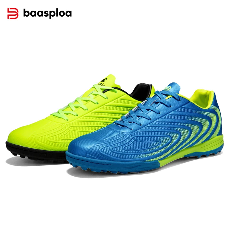 Baasploa Pantofi de fotbal pentru bărbați, marca Comfort, ușori, pentru antrenament pe gazon, pantofi profesioniști de fotbal pentru bărbați, adidași moi, antiderapanti