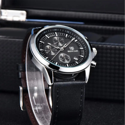 BENYAR 2024 New 40MM Men's Quartz Watch 50M Waterproof Automatic Diving Watch Luxury Fashion Men's Stainless Steel Watch