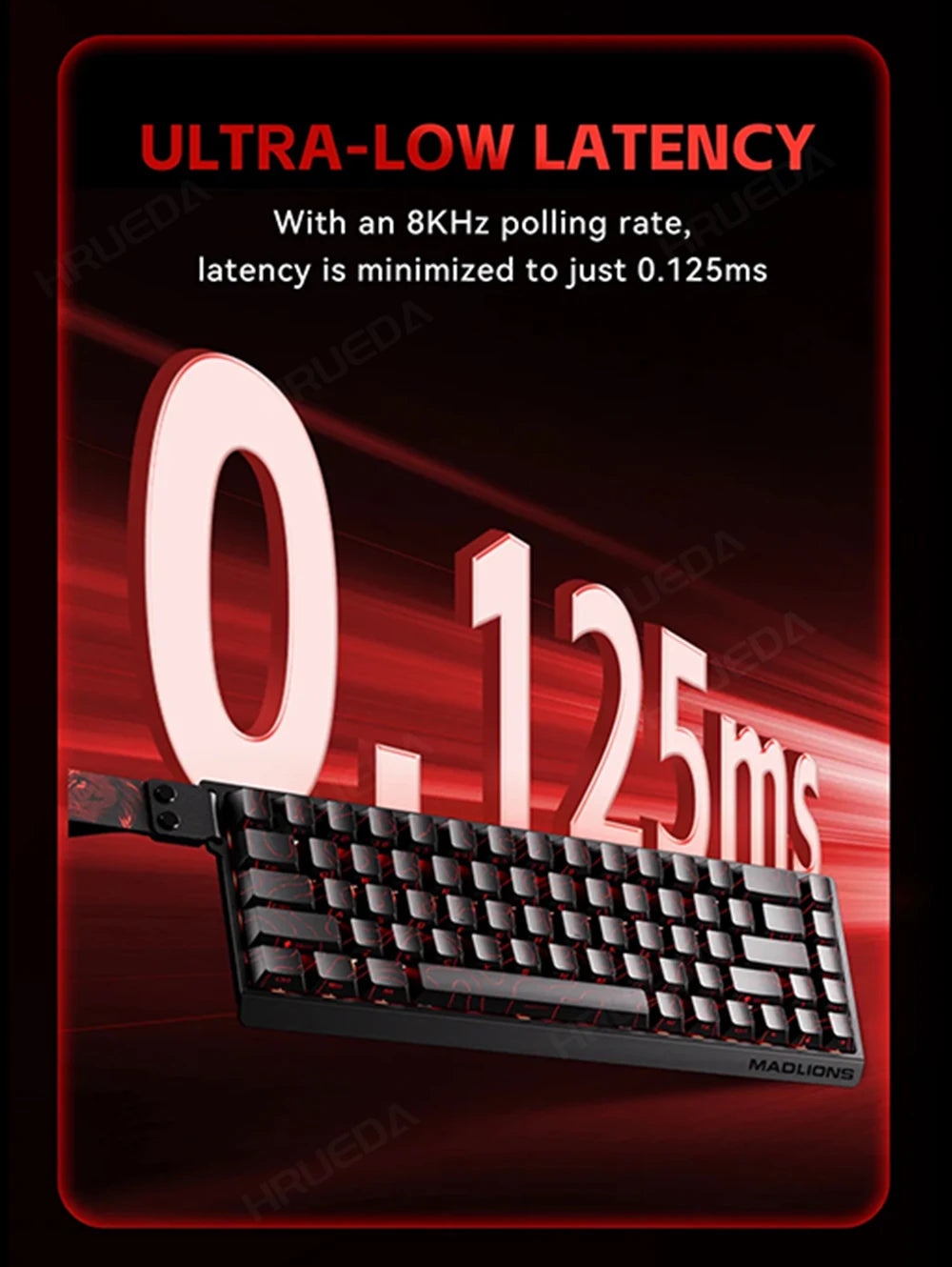 MADLIONS Mad 60he Mad60HE Mad 68HE Teclado mecânico com interruptores magnéticos, com fios, hot-swap, taxa de polling 8K, teclado gaming personalizado