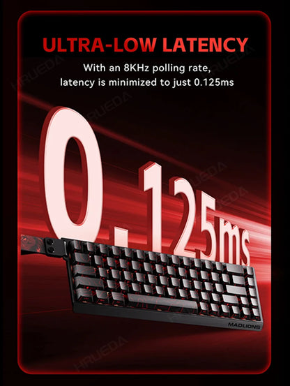 MADLIONS Mad 60he Mad60HE Mad 68HE Teclado mecânico com interruptores magnéticos, com fios, hot-swap, taxa de polling 8K, teclado gaming personalizado