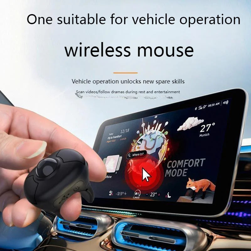 Nova prstanska miška s sledilno kroglico 2.4G+Bluetooth, brezžična miška za daljinsko upravljanje, za kratke videoposnetke/PPT predstavitve/govore/zaslone v vozilu