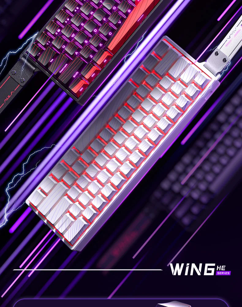 AULA WIN60 HE Magnetic Keyboard 21 Keys Butterfly Keycaps Wired 8K Return RGB Hotswap Customized E-sports Gaming Keyboard