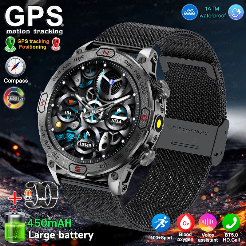 Men Fashion Outdoor Sport GPS Smart Watch Men AMOLED HD Screen Heart rate Waterproof Sport Smartwatch Man Smart Bracelet clock