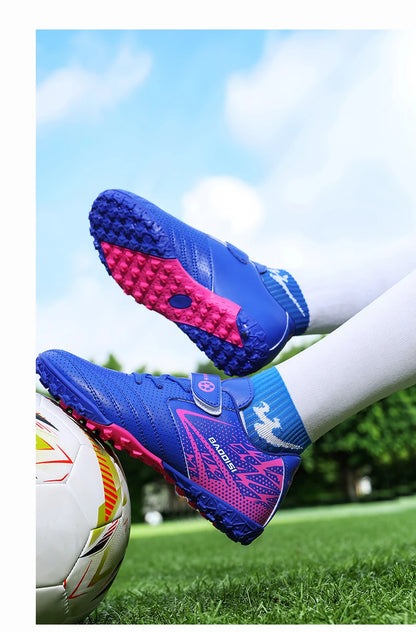 Nouveaux enfants bottes de Football sport société terrain garçon chaussures de Football Futsal rapide intérieur Sneaker Original cheville crampons botte de Football