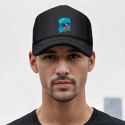 Pixel Adventure Retro, 8 - Bit - Style Character Graphic Art Design Mesh Baseball Cap