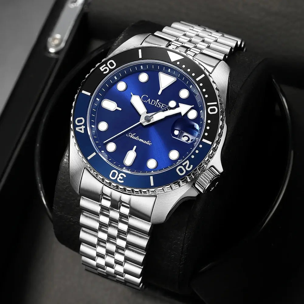 CADISEN New Luminous Men Mechanical Wristwatches Ceramic Bezel Sapphire Glass Automatic Watch Men Relogio Masculino