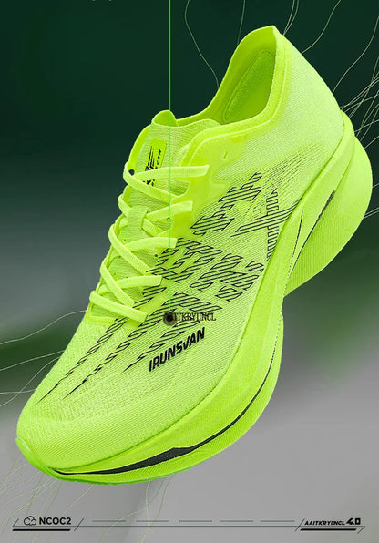 IRUNSVAN Chaussures de sport à semelle en carbone Chaussures de course à pied professionnelles pour marathon Chaussures de jogging respirantes et amortissantes unisexe 095