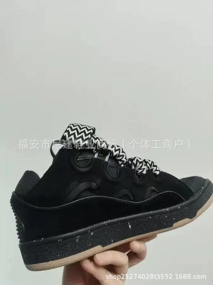 Comfortable High Heel Skate Shoes Thick Bottom Casual Sporty Dad Bag Shoes Vietnamese Cambodian New Style Knot Tied Slip-On