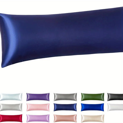 Silk Like Satin Pillowcase Standard Size, Black Smooth and Cooling Satin-Silk Pillow Cases for Hair and Skin
