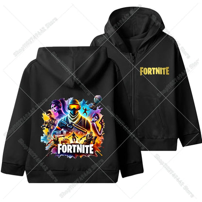 Hot Game Fortnite Zipper Hoodies Kids Hooded Jacket Children Thin Sweatshirt Autumn Long Sleeve Boy Clothing Casual Hood Coat