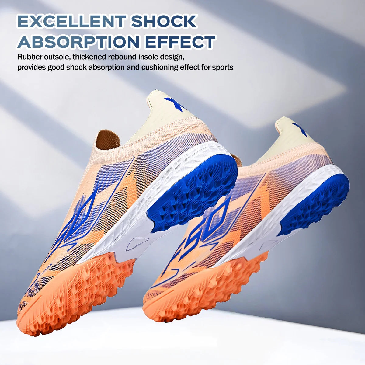 TF Soccer Shoes For Kids Youth PU Fabric Upper Rubber Sole Wear-resistant Non-slip Training Football Boots