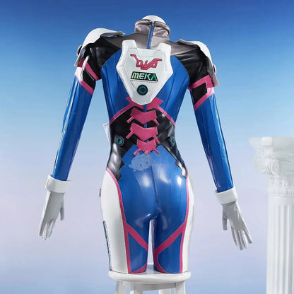 Kostým na cosplay Hana D.Va z hry Overwatch pre ženy – roztomilý elastický kožený overal Zentai na Halloween, karneval a párty