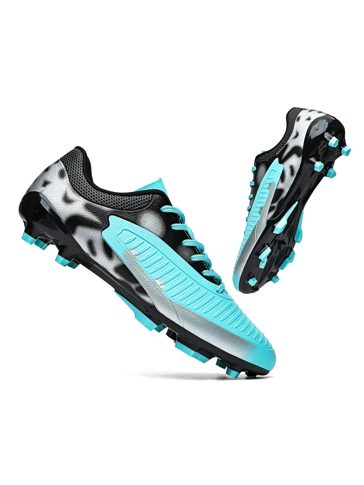 Chaussures de football pour hommes AG/FG pour terrain ferme, crampons en caoutchouc antidérapants, respirantes en PU, pour adultes, pour la pratique et la compétition de football en extérieur.
