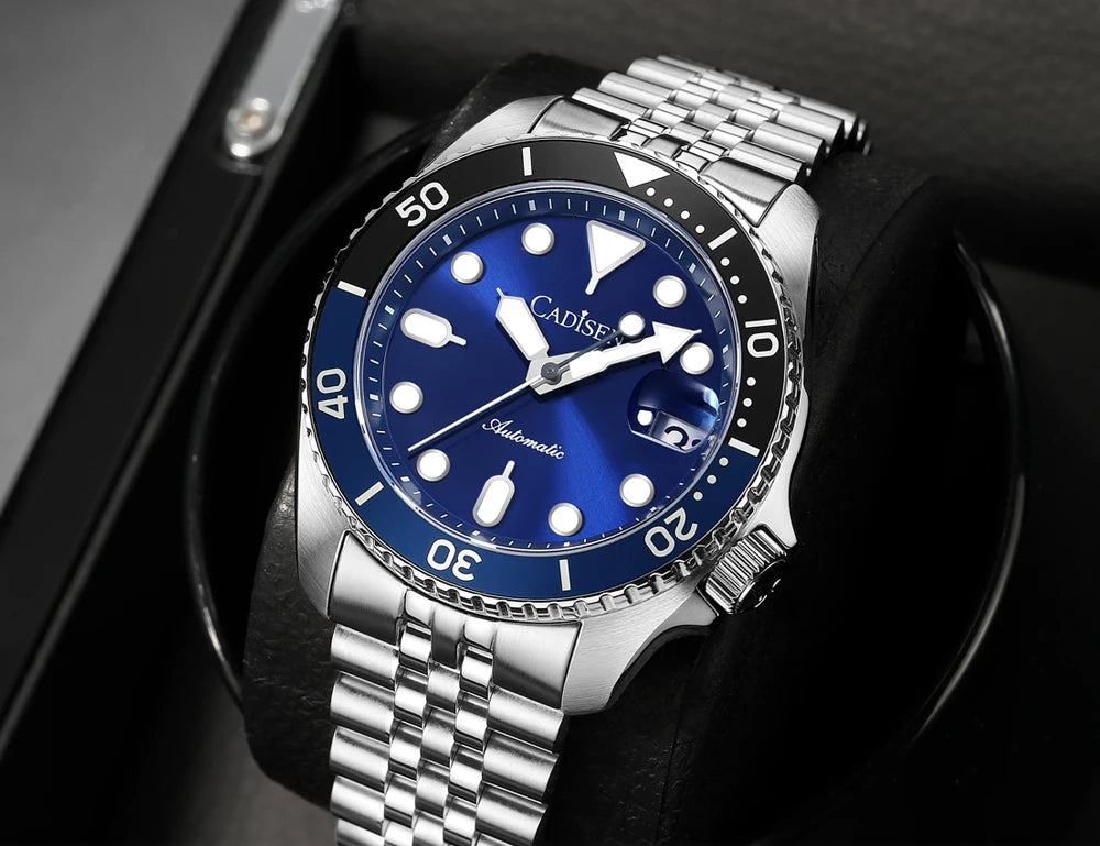 CADISEN New Luminous Men Mechanical Wristwatches Ceramic Bezel MIYOTA 8215 Sapphire Glass Automatic Watch Men Relogio Masculino
